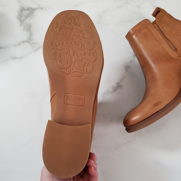 Korks Tasha Leather Ankle Boot Bootie Cognac Brown Size 7.5 - Picture 5 of 7